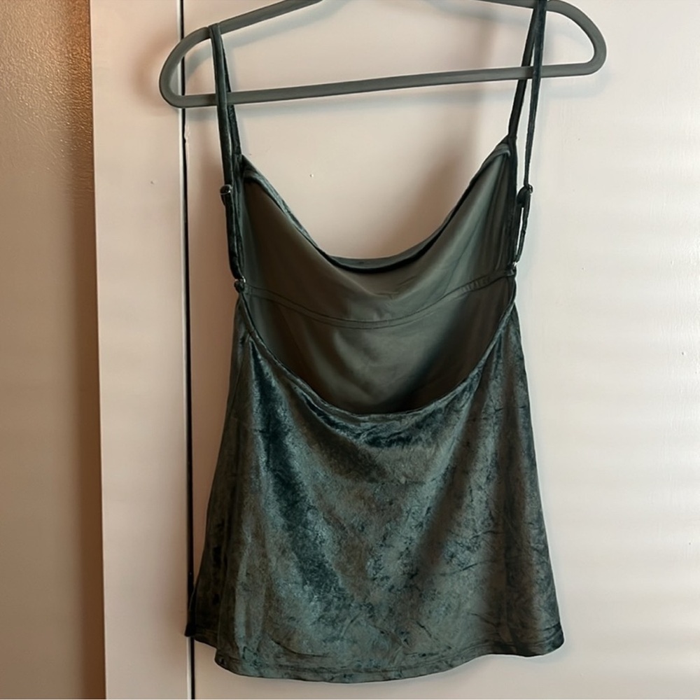 Free People Green Velvet Camisole with Cowl Neckline - Picture 7 of 9